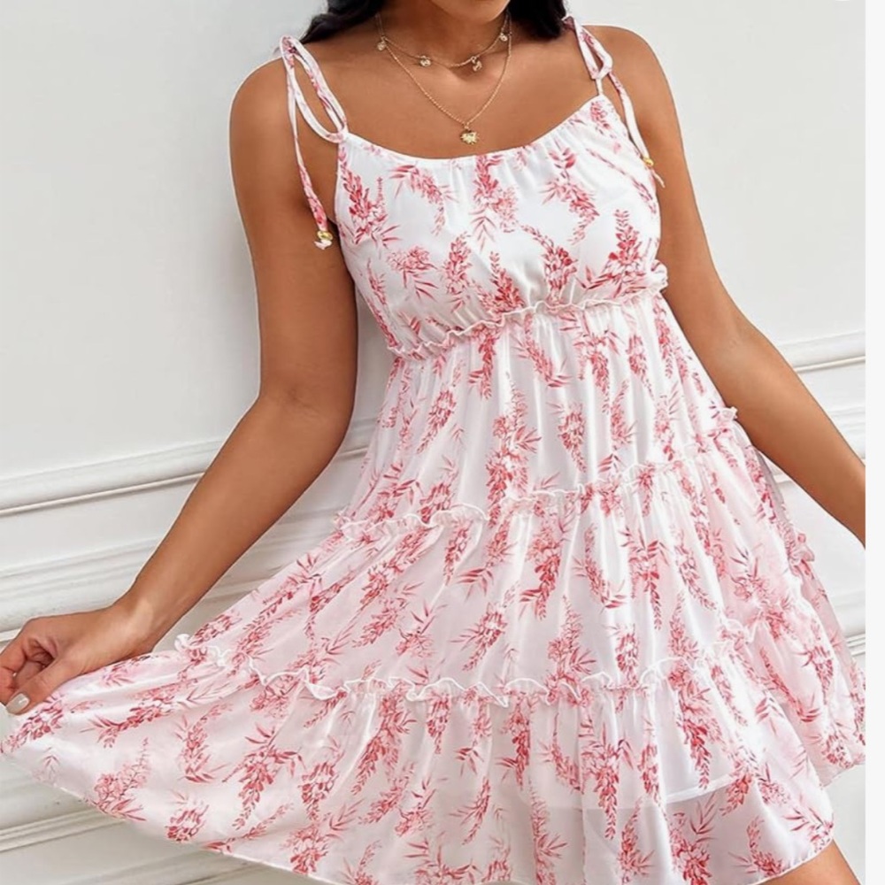 NWT Spaghetti Strap Ruffle Summer Dress